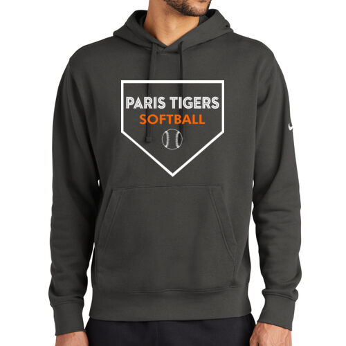 Paris Tigers Softball Design 2 on a Nike ® - Club Fleece Sleeve Swoosh Pullover Hoodie Thumbnail
