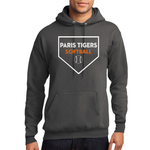 Paris Tigers Softball Design 2 on a Port & Co ® - Core Fleece Pullover Hooded Sweatshirt Thumbnail