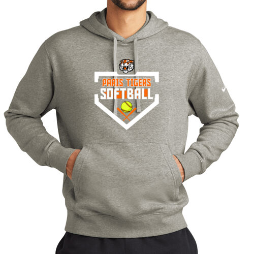 Paris Tigers Softball Design 3 on a Nike  ® - Club Fleece Sleeve Swoosh Pullover Hoodie Thumbnail