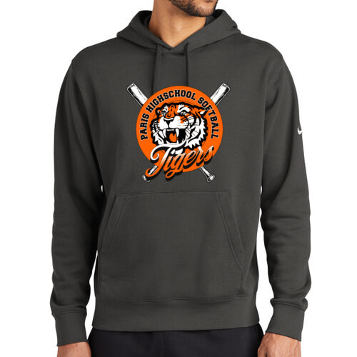 Paris Tigers Softball Design 4 on a Nike ® - Club Fleece Sleeve Swoosh Pullover Hoodie Thumbnail