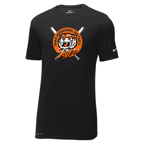 Paris Tigers Softball Design 4 on a Nike ® - Dri FIT Cotton/Poly Tee Thumbnail