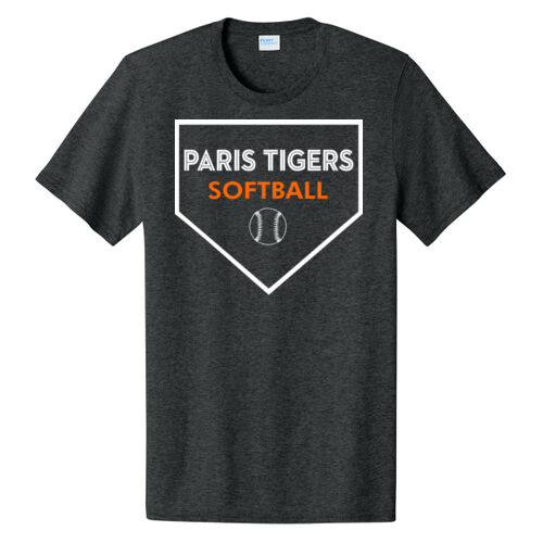 Paris Tigers Softball Design 2 on a Port & Co ® - Easy Cotton Tee Thumbnail