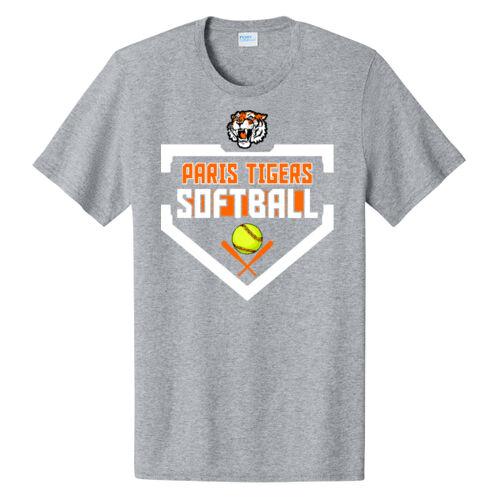 Paris Tigers Softball Design 3 on a Port & Co ® - Easy Cotton Tee Thumbnail