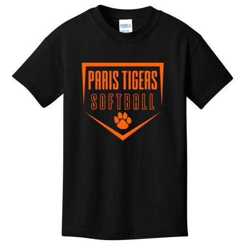 Paris Tigers Softball Design 1 on a Port & Co ® - Youth Core Cotton Tee Thumbnail