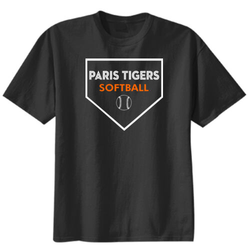 Paris Tigers Softball Design 2 on a Port & Co ® - Youth Core Blend Tee Thumbnail