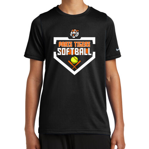 Paris Tigers Softball Design 3 on a Nike ® - Youth Swoosh Sleeve rLegend Tee Thumbnail