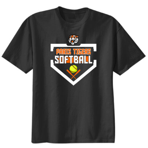 Paris Tigers Softball Design 3 on a Port & Co ® - Youth Core Blend Tee Thumbnail